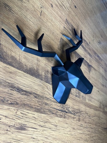 Stag head black - geometric, wall