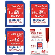 8GB to 32GB High-Speed SD Memory Cards for Canon PowerShot G12, G1 X Camera