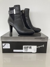 Russell & Bromley Ruby Dry Black Leather Women's Boots Size 39 UK 6  3.5 inch 