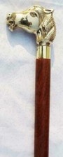 Brass Horse Head Walking Cane