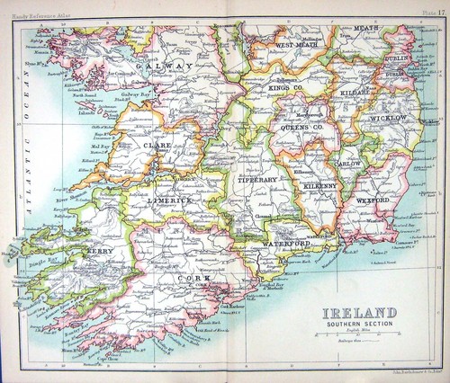 Antique print map c1901 - print,