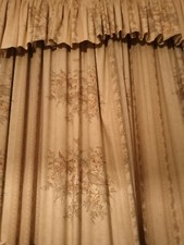 Cream/yellow Heavy curtains large drop  W 46 " x D 115" 5 piece set UK FREE POST