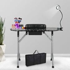 LEIBOU Professional 36''L Portable & Foldable Manicure Table Nail Technician De