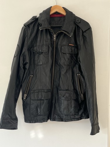 Superdry brad leather jacket - brad,