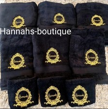 Black embroidery towels - 1,