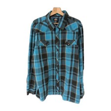 Genuine Dickies Blue Plaid Lumberjack Men's Shirt Size 4XL GUC B4