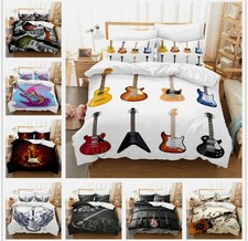 Guitar Collection Music Instrument Single/Double/Super King Bed Quilt Cover Set