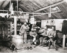 Old Time Logging Camp Interior Lumberjacks Lumber Camp Bunk Wood Stove Socks WOW