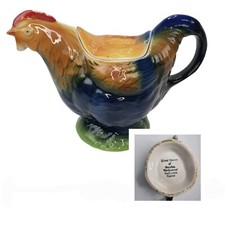 chicken rooster tea pot wood