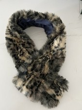 Furnatic Leopard Faux Fur Stole Neck Scarf  Wrap One Size