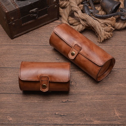 Vintage leather watch roll - pu,