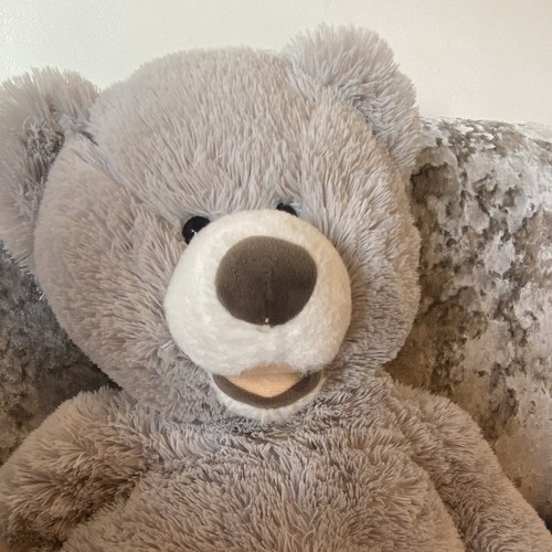 Grey plush teddy bear soft - grey,