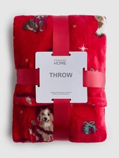 Primark Christmas Dog Throw Blanket New Home Decor Small Soft Bedding