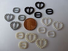 100  Acrylic PEARL BUCKLE Ribbon Sliders Wedding Invitation Craft Decoration