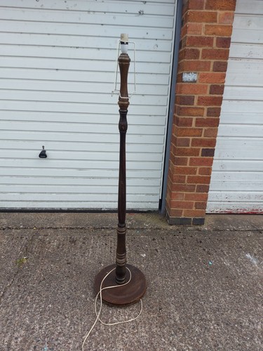 Vintage wooden standard lamp - vintage,