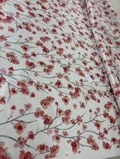 Cream red floral velour - &,