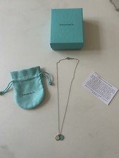 TIFFANY RETURN TO… STERLING SILVER 16” CHAIN / NECKLACE 2 HEART SHAPED PENDANTS