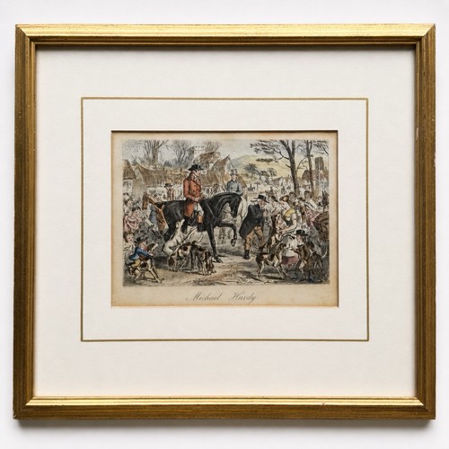 Antique john leech hunting - antique,