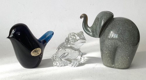 Three vintage glass - glass, animals