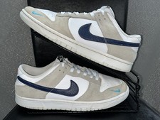 Nike Dunk Trainers Grey White Uk Size 8.5 Mini Swoosh Good Condition 