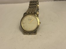 CITIZEN ECO DRIVE STILETTO-G431-GOLD PLATED-RUNS-FOR REPAIR