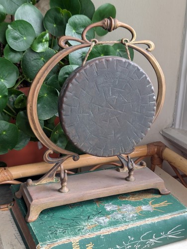 Antique brass dinner - antique, gong