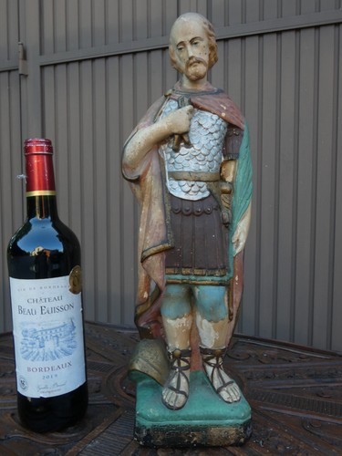 Antique chalk statue saint - statue,