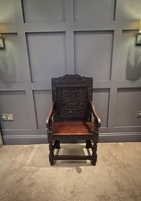 17th Century  Wainscot Oak Arm