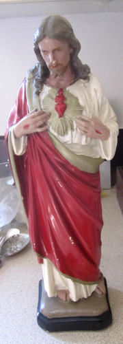 Lrg vintage chalk figurine - vintage,