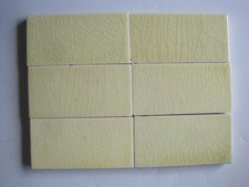 Set of 6 - 4 1/4" x 2 1/8" x 3/8" Antique ceramic spacer strips - pale yellow
