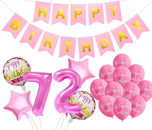 Pink 72nd birthday decorations - 72nd,