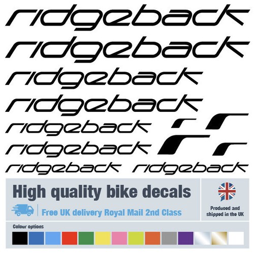 Ridgeback bike decals labels
