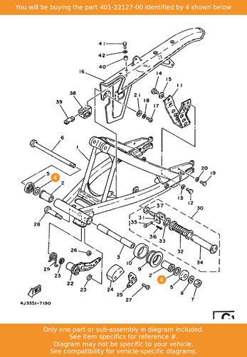 Yamaha shim 401 22127 oem - yamaha,