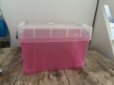 Really Useful 3L Plastic Storage Box With Lid 245x180x160mm pink