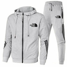 2025@UK North Mens Tracksuit Full Set Long Sleeve Hoodie Top and Jogging Bottoms