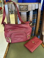 Red Leather Handbag & Matching