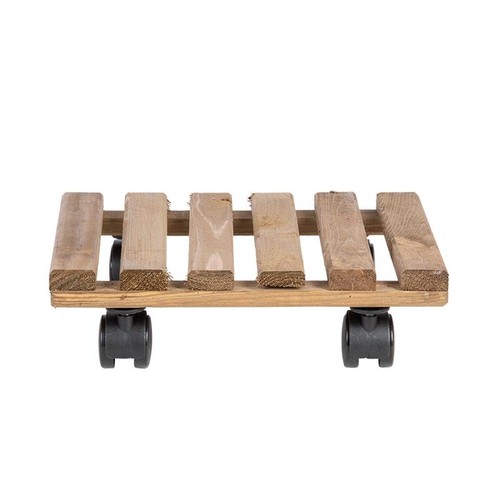 Wooden plant trolley square - plant,