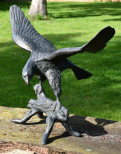 eagle on wood garden ornament