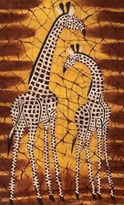 African batik cloth giraffe - african,