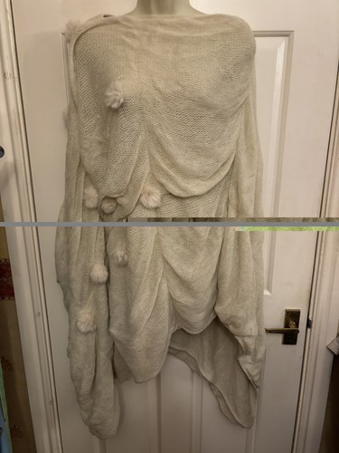 Knitted draped poncho - knitted, with