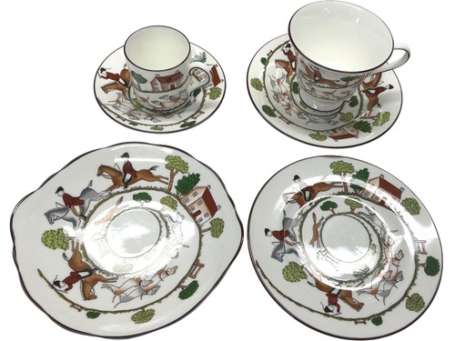 Coalport hunting scene bone - scene,