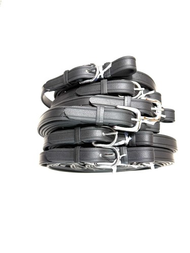 Black biothane ladder reins - black,
