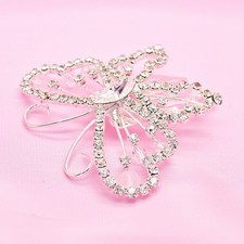 Crystal Diamante Butterfly Design Hair Comb Tiara Comb - Bridal, Proms etc.