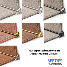 13 Pieces Carpet Runner Bars 27.5" (70cm) Easy To Fit Stair Rods Cheap & New