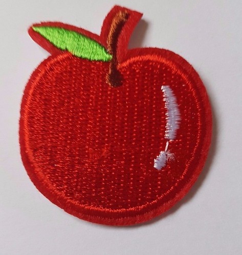 Red apple embroidered - red, on