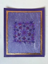 Coloured Pencil Drawing - Gold Leaf Border - Original Art -Mulberry Tissue Paper
