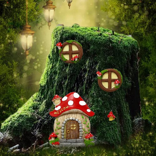 Fairy garden door windows - garden, tree