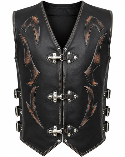 Men black genuine - genuine, leather