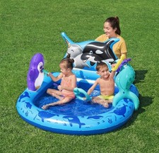 Bestway, Polar Pals Paddling Pool, Kids Water Play Centre, Garden Toys, Ages 2+