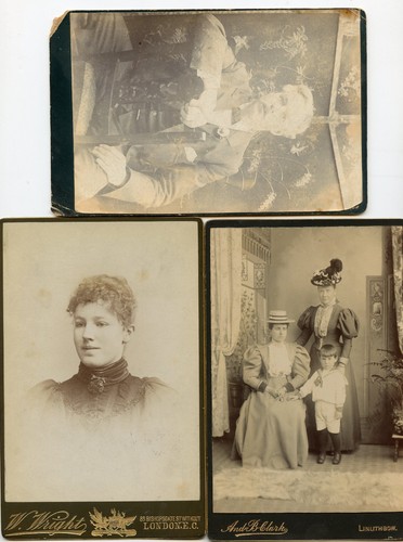 Three cabinet cards wright - three, w.
